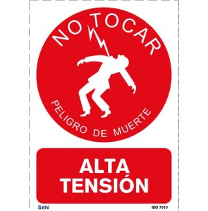 Señalización de NO TOCAR PELIGRO DE MUERTE ALTA TENSIÓN