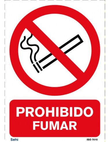 Señal A4 PVC prohibido fumar P201