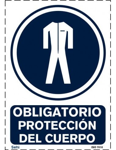 Señal A4 PVC obligatorio protección del cuerpo O10