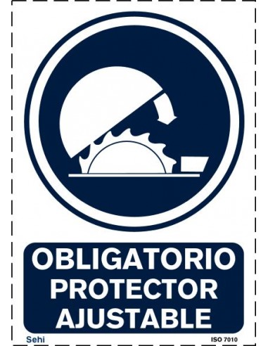Señal A4 PVC obligatorio uso de protector ajustable O36