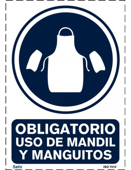 OBLIGATORIO USO DE MANDIL Y MANGUITOS