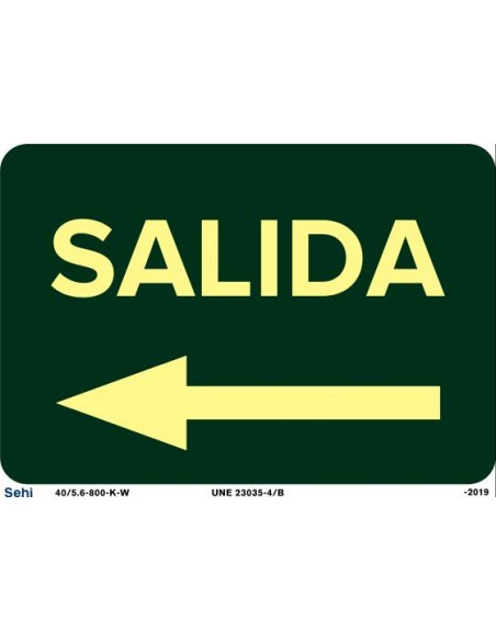 SALIDA DE EMERGENCIA FLECHA IZQUIERDA