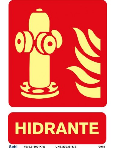 Señal A4 luminiscente PVC hidrante L368