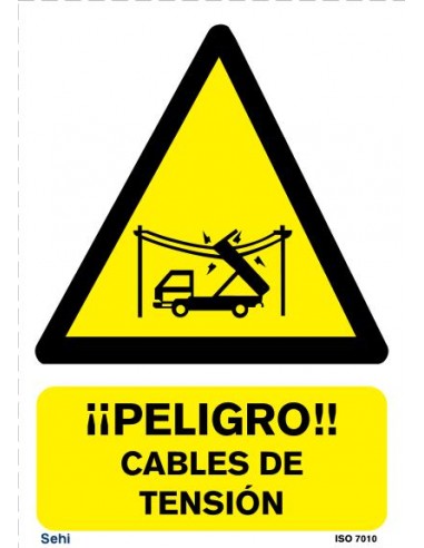 Señal A4 PVC peligro cables de alta tensión AV126