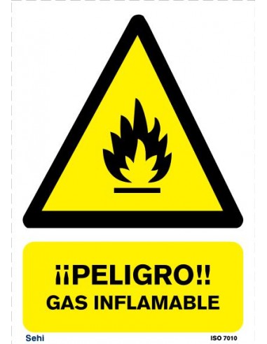 Señal A4 PVC peligro gas inflamable AV139