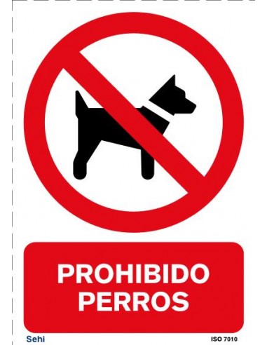 Señal A4 PVC prohibido perros P270